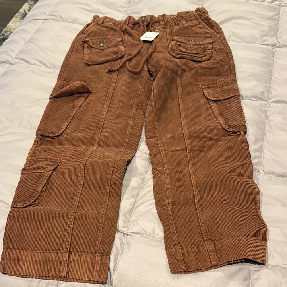 Free People Mocha Corduroy Pants NWT xs